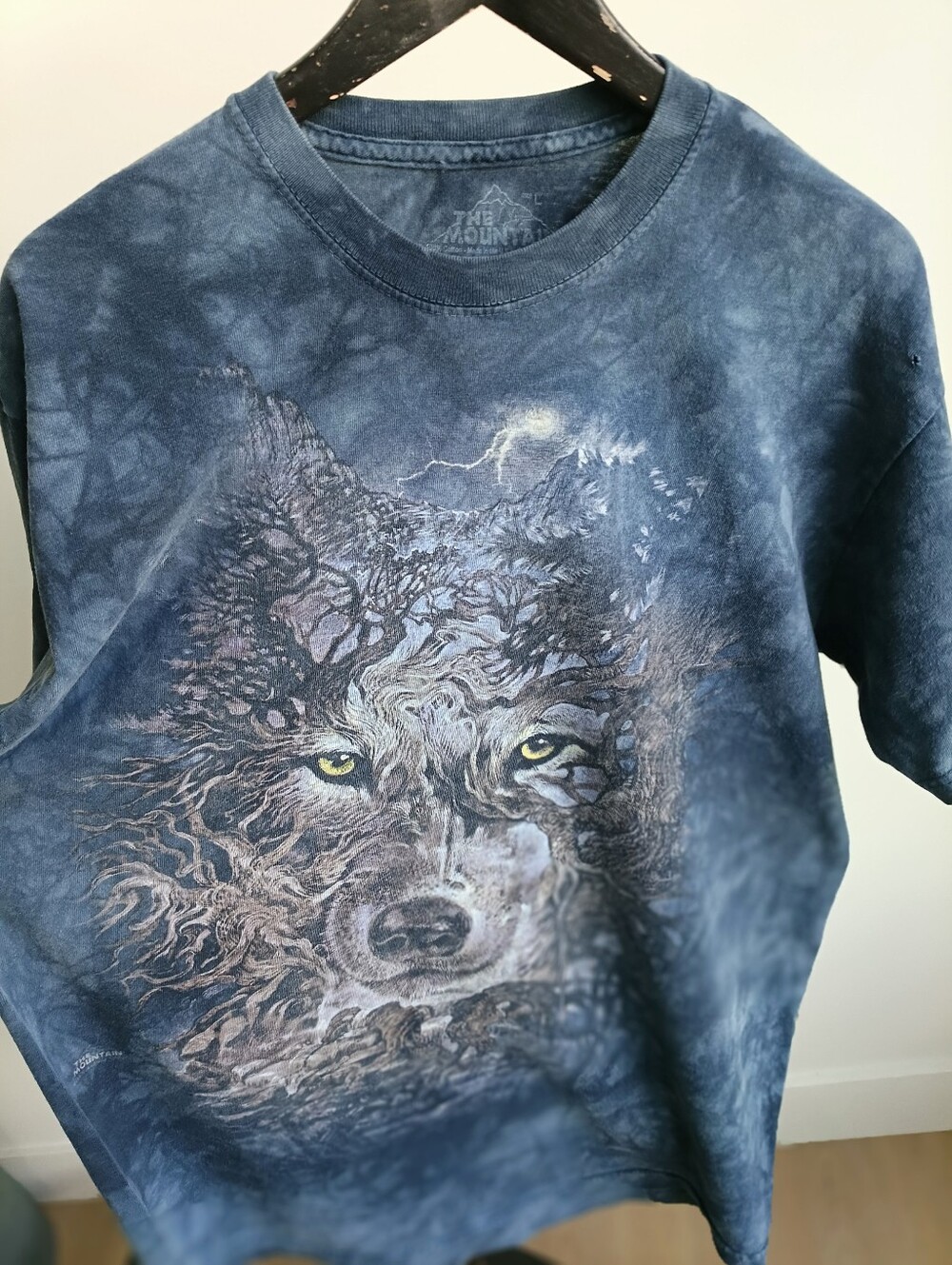 Vintage The Mountain Wolf Lightning Tie Dye Graphic Tee Shirt Size L